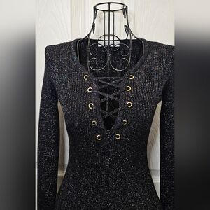 🌺Planet Gold Mini Sweater Dress